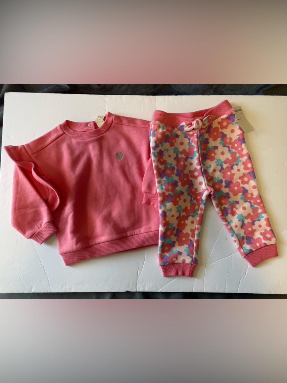 Tucker + Tate Coral Pink Sweatshirt Joggers Set 12M